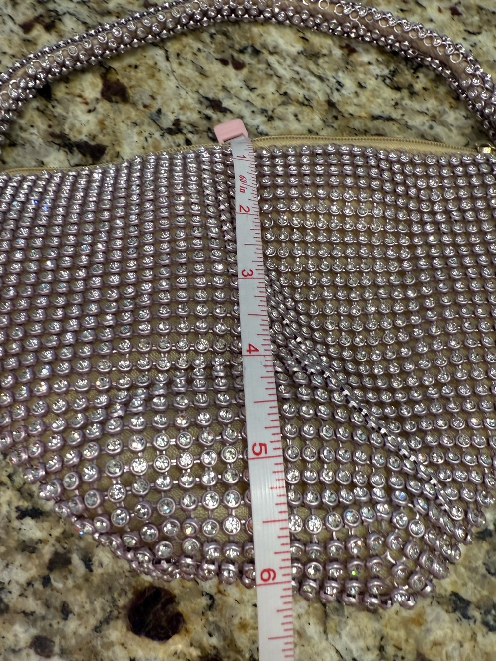 Rhinestone formal mini bag gold cloth interior special occasions - Picture 9 of 14